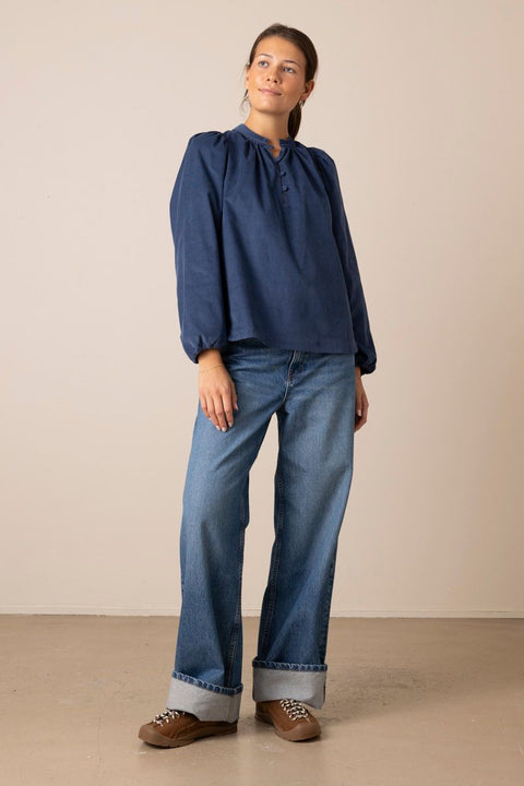 Bluse - Audrey Baby Cord Paris Blue