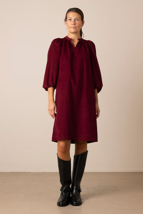 Kjole - New Madeleine Baby Cord Red Plum
