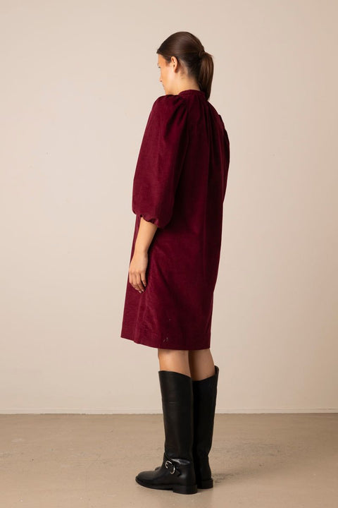 Kjole - New Madeleine Baby Cord Red Plum