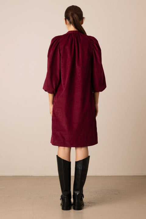 Kjole - New Madeleine Baby Cord Red Plum