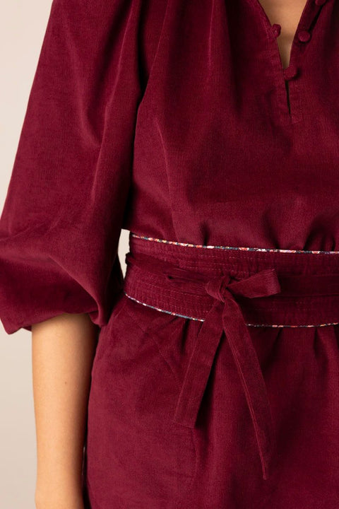 Kjole - New Madeleine Baby Cord Red Plum