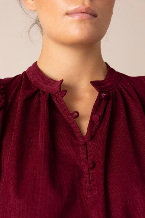 Kjole - New Madeleine Baby Cord Red Plum