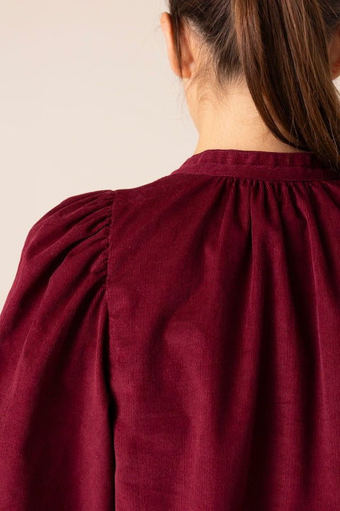 Kjole - New Madeleine Baby Cord Red Plum