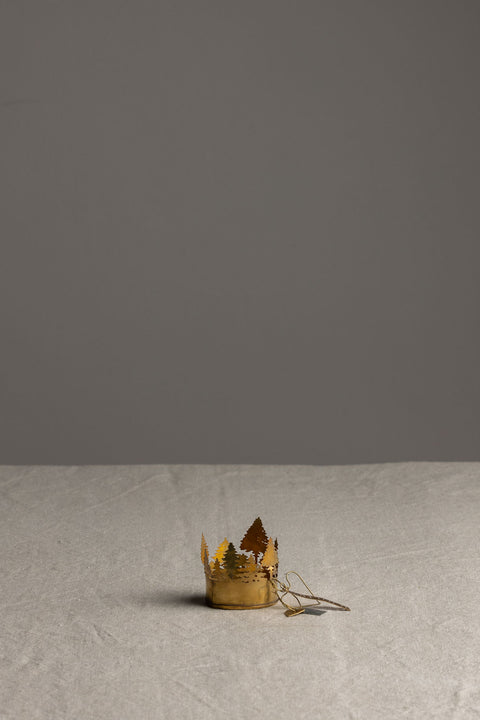 Telysholder - Hurricane Juletre Dia5,5xH5cm Brass