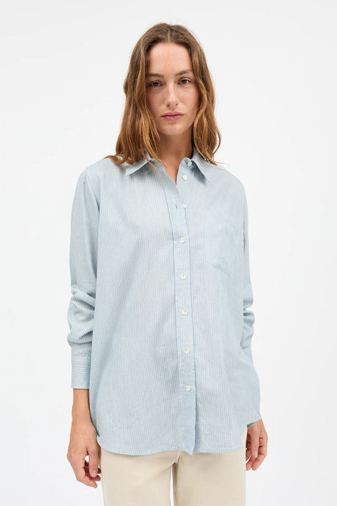 Skjorte - Nico Shirt Tiny Blue Stripe