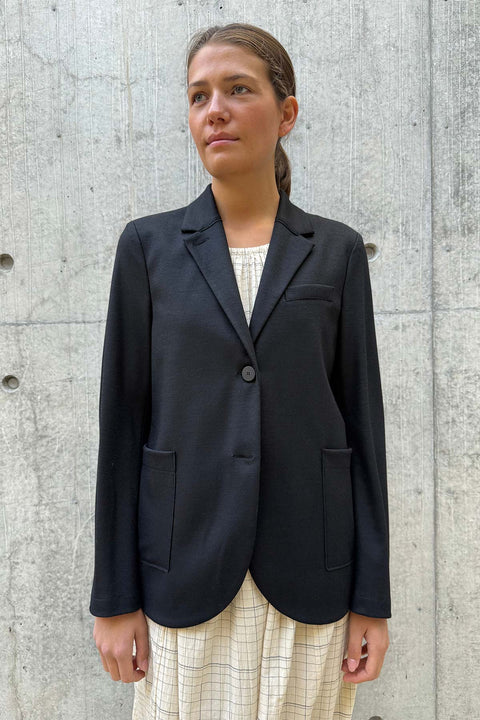 Blazer - Stand Up Collar Merino Black