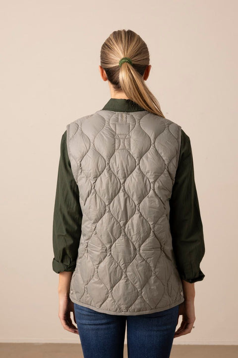Vest - Military Crew Neck Down Vest Dark Sage Green