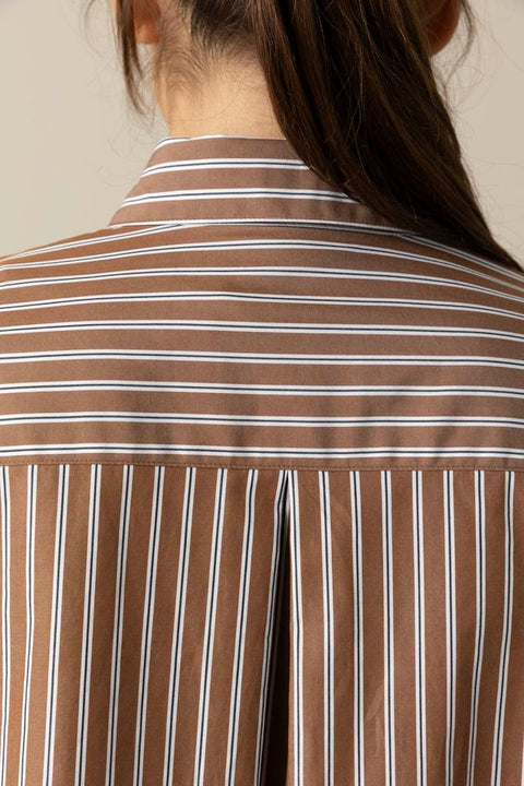 Skjorte - Marin Cropped Striped Shirt