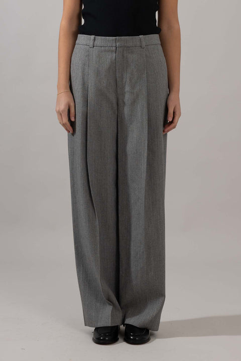 Bukse - High Waist Twill Stone Grey