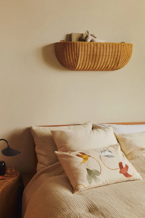 Veggkurv - Braided Wall Pocket 75x25cm Natural