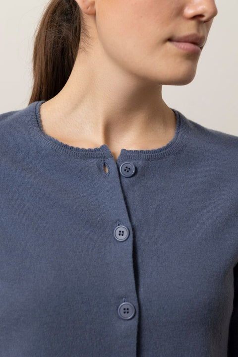 Cardigan - Scallop Trim Cardi Azul