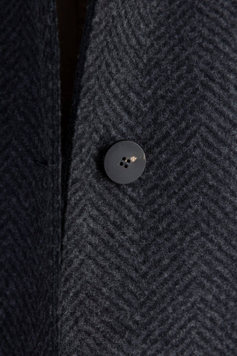 Kåpe - Balmacaan Patterned Cashmere Blend Anthracite