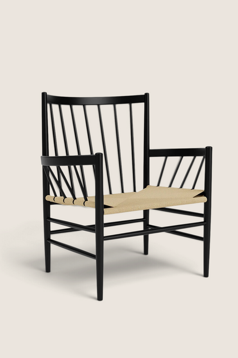 Lenestol - J82 Lounge Chair Sort Bøk/Natur
