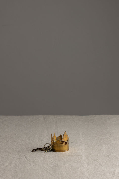 Telysholder - Hurricane Juletre Dia5,5xH5cm Brass