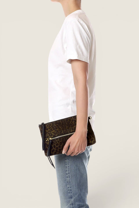 Veske - Lucky Clutch L Imprime Leopard Kaki