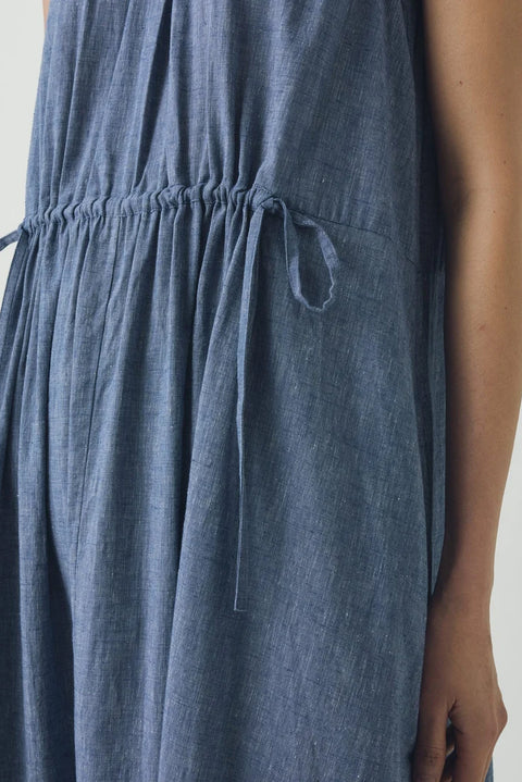 Kjole - Cotton Linen Dress Chambray Blue