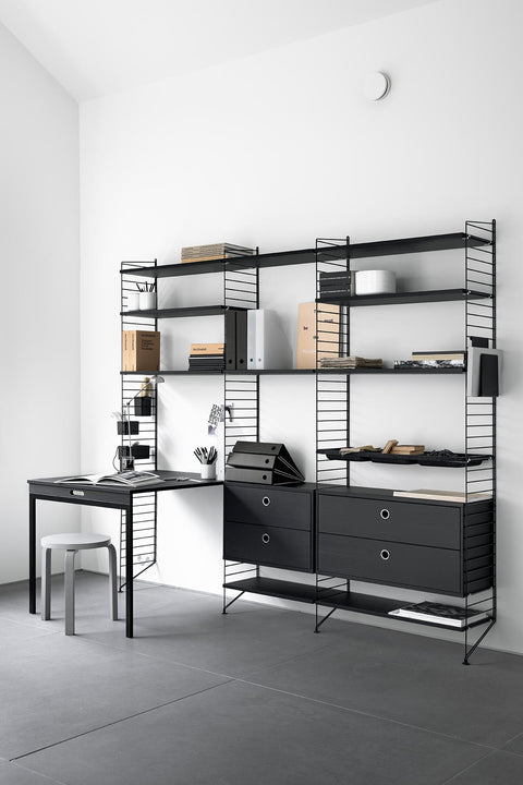 Skuffeseksjon - 2 Skuffer 58x30x42 Sort Ask