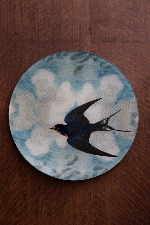 Glassfat - Decoupage Swallow in Flight