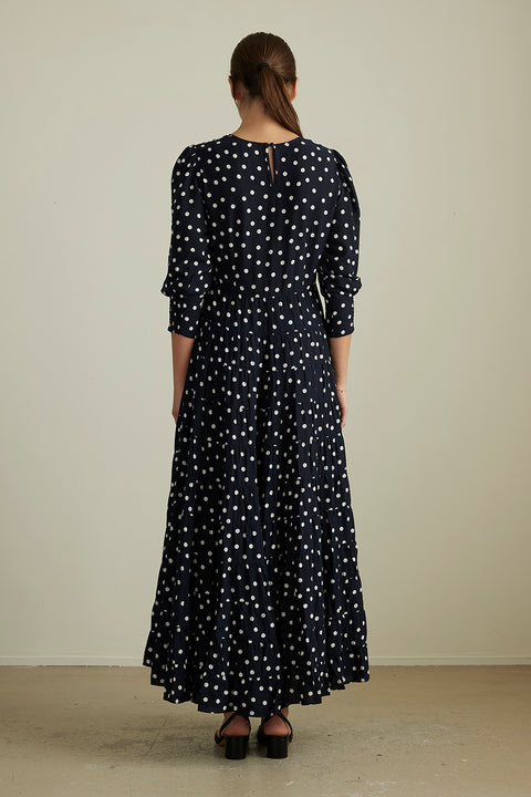 Kjole - Kristen Bohemia Spot Deep Navy