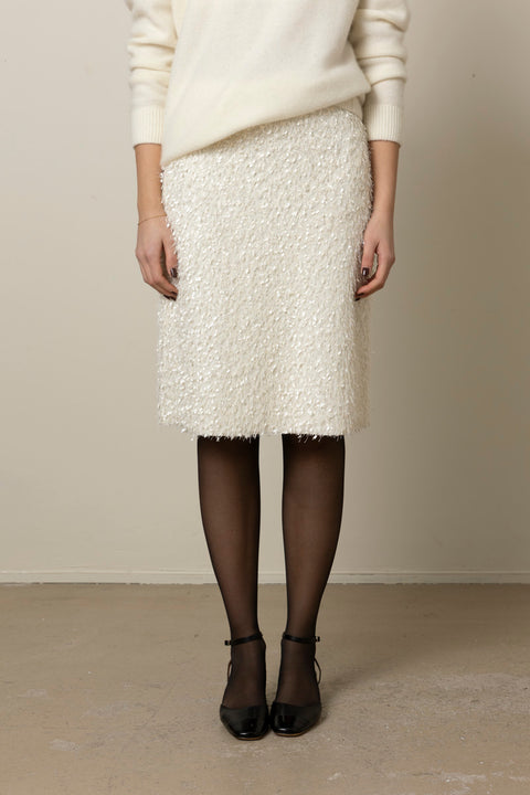Skjørt - Feathery Fringe Above Knee Skirt