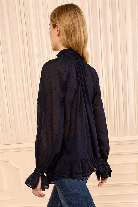 Bluse - Marcella LS Cotton Blouse Nightfall