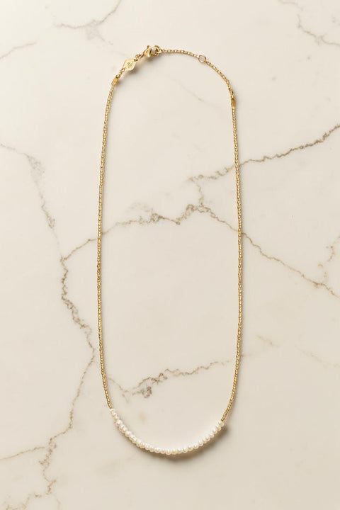 Halskjede - Slim Pearly Gold