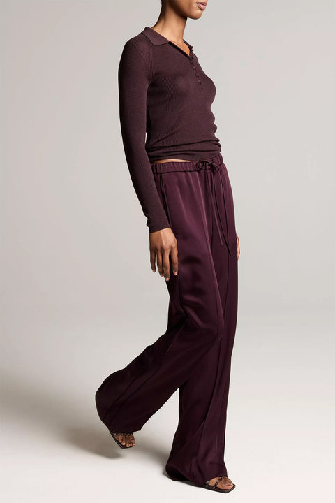 Bukse - Mid Rise Tailored Drawstring Blackberry