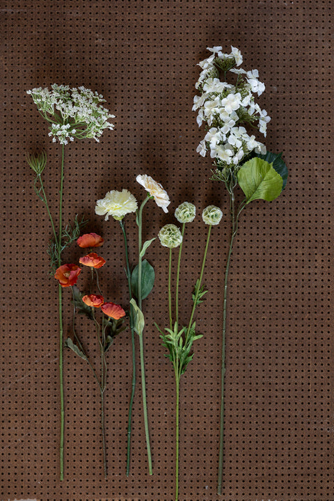 Blomst - Scabiosa h60cm Hvit