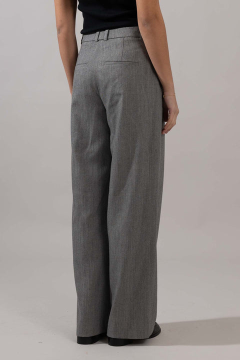 Bukse - High Waist Twill Stone Grey