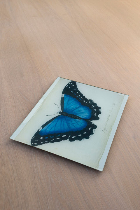 Glassfat - Decoupage Blue Butterfly