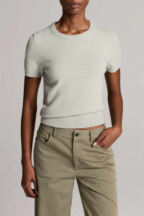 Genser - Relaxed S/S Crew Wool/Cashmere Stone Sage