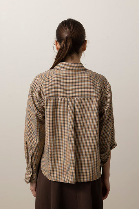 Skjorte - Cropped L/S Shirt Wheatstone Check