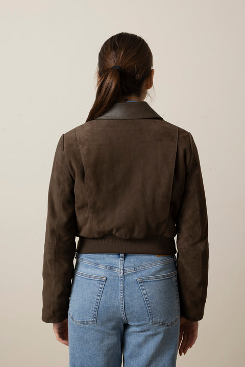Jakke - Suede Shrunken Bomber Willow