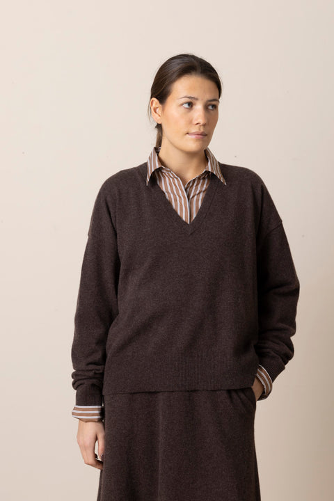 Genser - V-Neck Oversized Cocoa