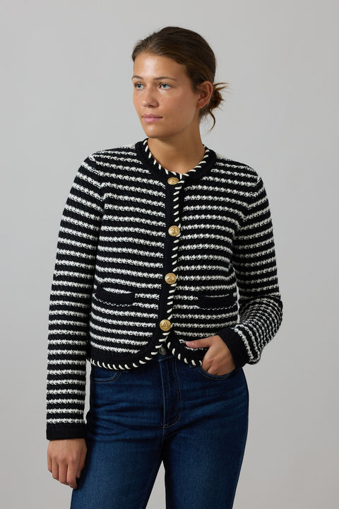 Cardigan - Daya Noir/Ecru