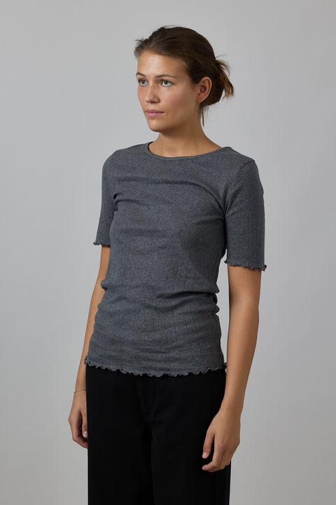 T-Skjorte - Edie Tee Dark Grey Melange