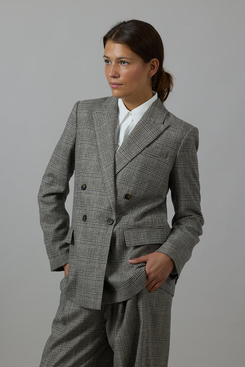 Blazer - Plaid Double Breasted Heritage Grey