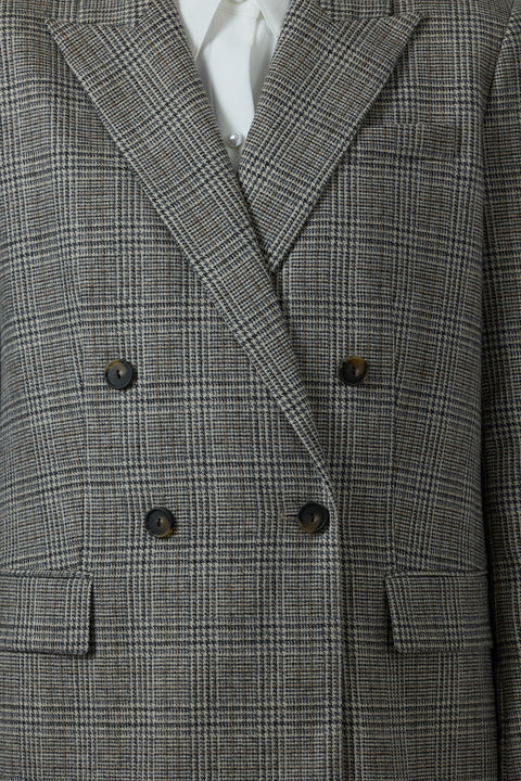 Blazer - Plaid Double Breasted Heritage Grey