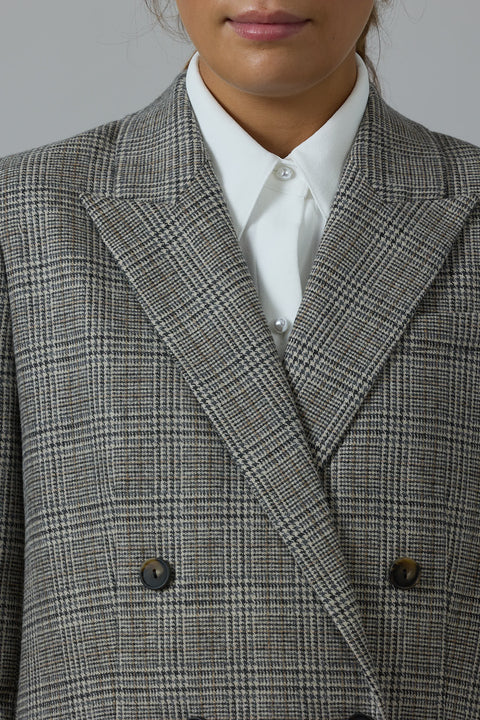 Blazer - Plaid Double Breasted Heritage Grey