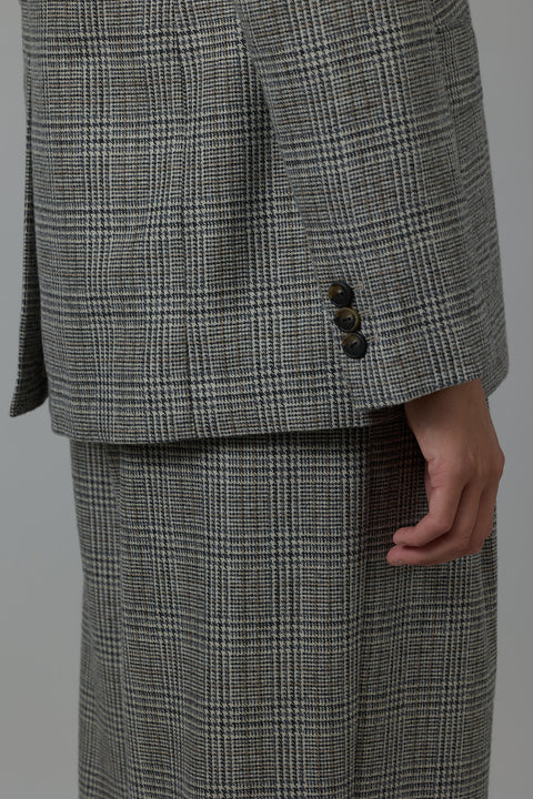 Blazer - Plaid Double Breasted Heritage Grey