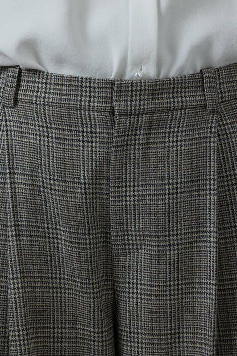 Bukse - High Rise Plaid Trouser Heritage Grey