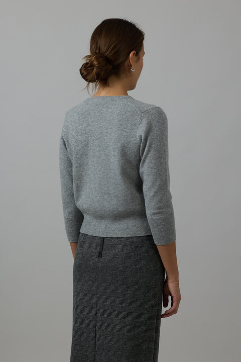 Cardigan - Pearl Button Grey