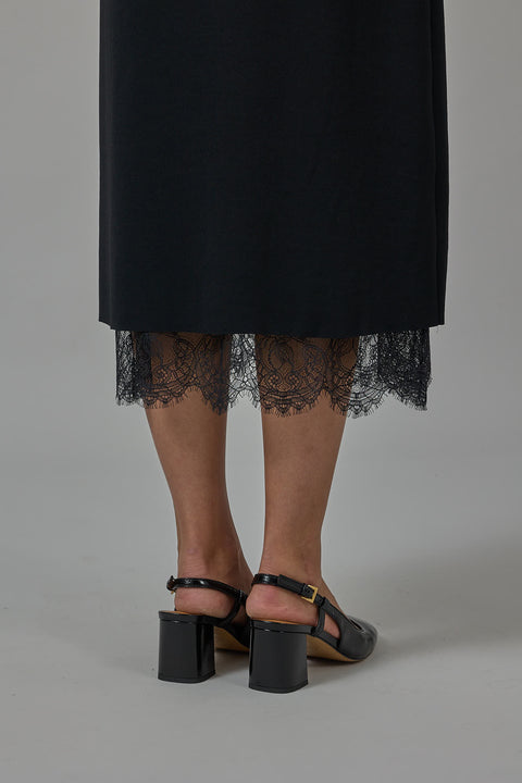 Skjørt - Lace Paneled Black