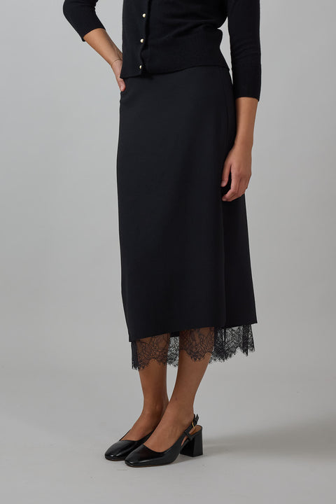 Skjørt - Lace Paneled Black