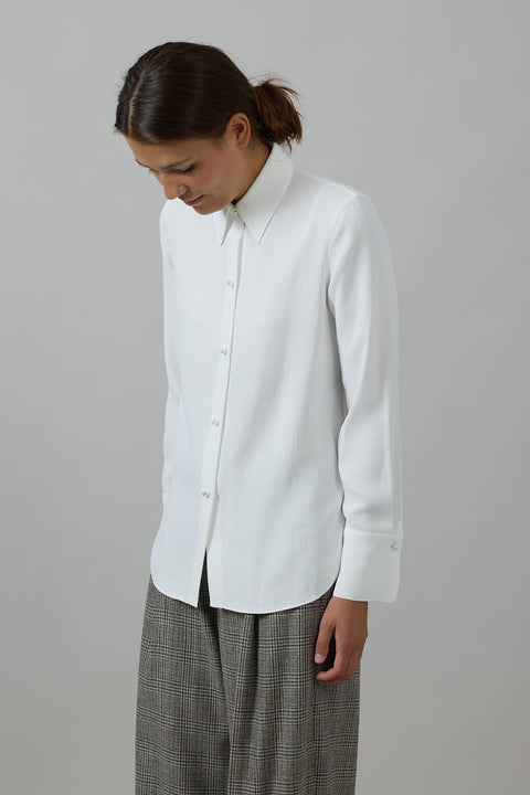 Skjorte - Pearl Button Down Off-White