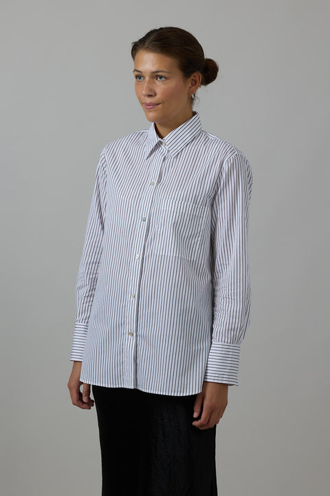 Skjorte - Relaxed Straight Shirt Optic White/Rose