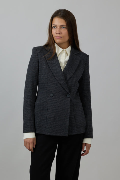 Blazer - Tattersall Grey Houndstooth