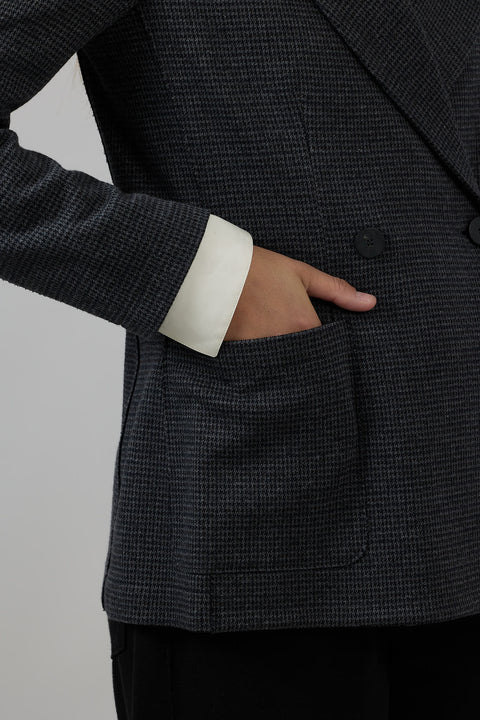 Blazer - Tattersall Grey Houndstooth