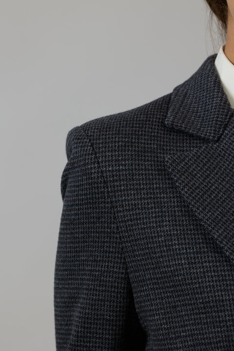 Blazer - Tattersall Grey Houndstooth