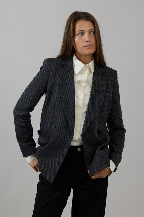 Blazer - Tattersall Grey Houndstooth